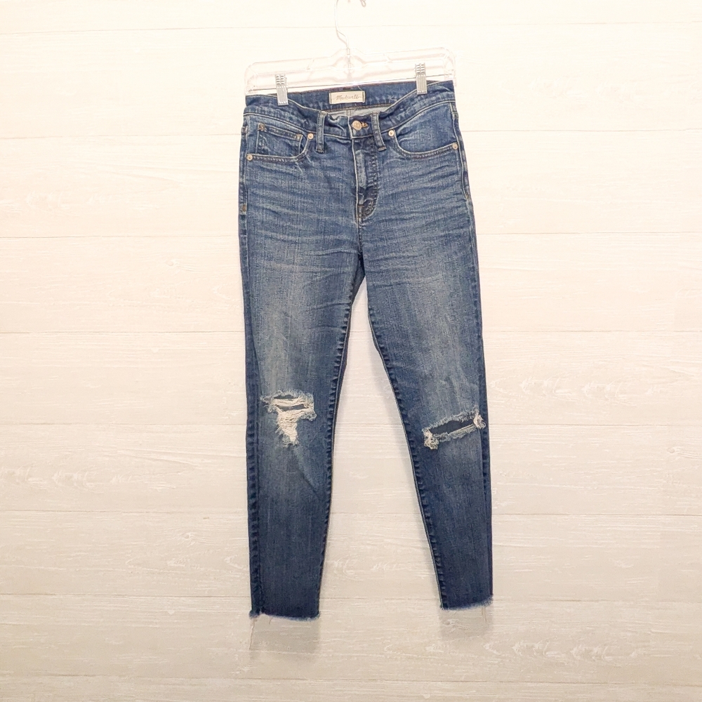 Madewell 9 inch high rise skinny crop medium wash